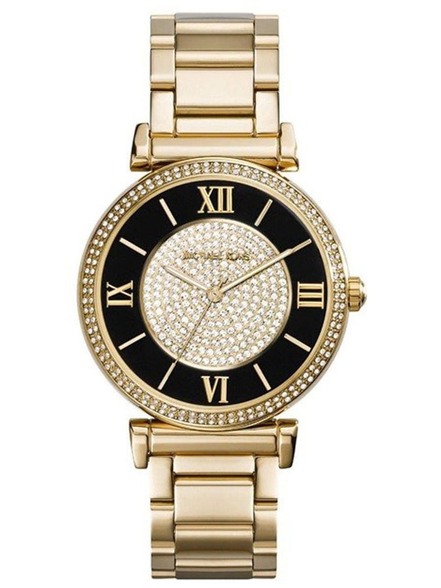 michael kors women's gold watch with black face