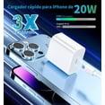 thumbnail image 2 of Cargador Para Iphone Cubo de 20w + Cable USB-C a Lightning 2 Metros Carga Rapida Blanco., 2 of 7