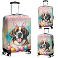thumbnail image 2 of Happy Easter Saint Bernard with Bunny Ear Headband and Flowers Travel Luggage Cover St Dog Lover Suitcase Dust Protective Decor - 13001, 2 of 5