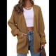 thumbnail image 1 of Cárdigan Extragrande de Punto Suave para Mujer con Bolsillos Camello L, 1 of 6