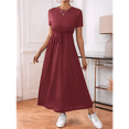 thumbnail image 4 of Vestido Informal de Corta para Mujer, con Bolsillos, Color Vino Tinto XXL, 4 of 8