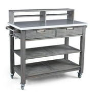 Homestyles Maho Wood Potting Bench in Gray