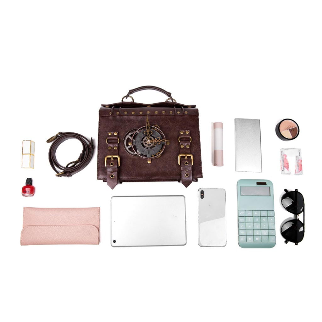 Necvior Steampunk Gear Crossbody Bags Retro Messenger Bags Gothic Shoulder Handbags Satchel Phone Pouch for Women Ladies