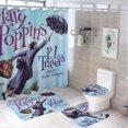 thumbnail image 1 of Mary Poppins-theme 4-Piece Shower Curtain Set with Rugs, Waterproof Bathroom Decor Set Includes Bath Mat, U-Shaped Rug, Toilet Lid Cover and Curtain with Hooks, 1 of 6
