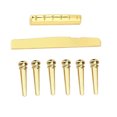thumbnail image 4 of GOOHOCHY 6 String Folk Guitar Brass Bridge Saddle and Nut and 6pcs Guitar Bridge 02107 (Golden), 4 of 8