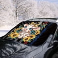 thumbnail image 2 of FORUDESIGNS Cow Sunflower Print Car Windshield Snow Cover Retro American Flag Design Car Windshield Cover for Ice and Snow Auto Waterproof Frost Removal Wiper Protector for Truck SUV, 2 of 6