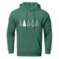thumbnail image 4 of Men's Christmas Festive Seasonal Hoodie Sweatshirt With Print Winter Dark Green 2XL, 4 of 5
