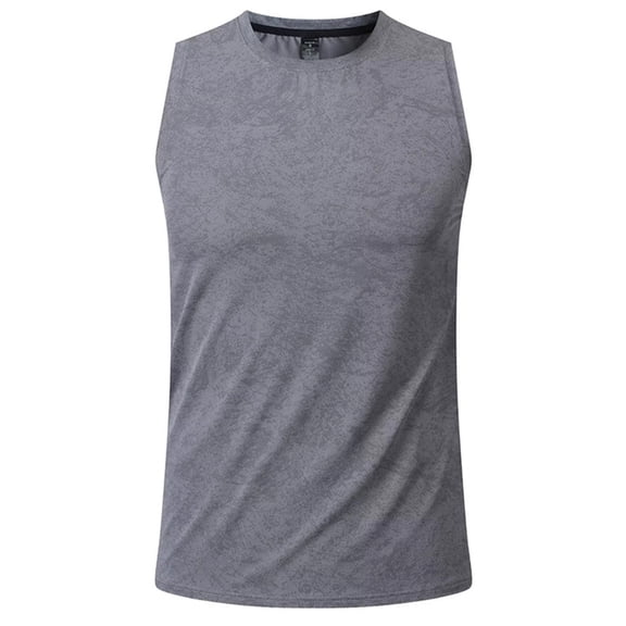 YUGYXL Sleeveless Tank Top for Men Crewneck Quick Dry Lightweight Breathable Basic T-Shirt Gym Athletic Casual Solid Tee Dark Gray XXL