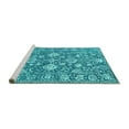 thumbnail image 2 of Ahgly Company Machine Washable Indoor Rectangle Persian Turquoise Blue Bohemian Area Rugs, 2' x 5', 2 of 4