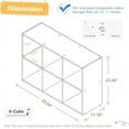 thumbnail image 2 of 6 Cube Organizer Bookcase - Fabric Storage Bins Container, Open Shelf Simple Compartments Bookshelf, Oak, 2 of 10