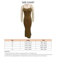 thumbnail image 3 of Vestido de tirantes finos para mujer, ajustado, color puro, tejido acanalado, vestido largo envolvente de cadera de verano OD verde XS, 3 of 3