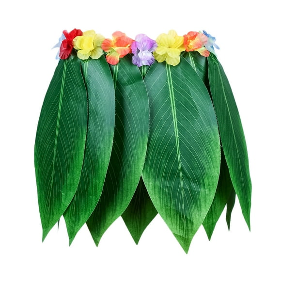 Classic Pattern Adults Hawaiian Grass Dance Skirt for Beach Party Wearing Decoration(Green 72cm in Waist)