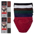 thumbnail image 1 of Paquete de 6 calzoncillos tipo bikini para hombre, 100 % algodón, tallas grandes 36-38, 1 of 5