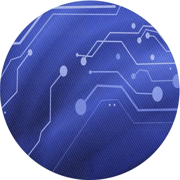 Ahgly Company Indoor Round Patterned Blue Ribbon Blue Area Rugs, 8' Round