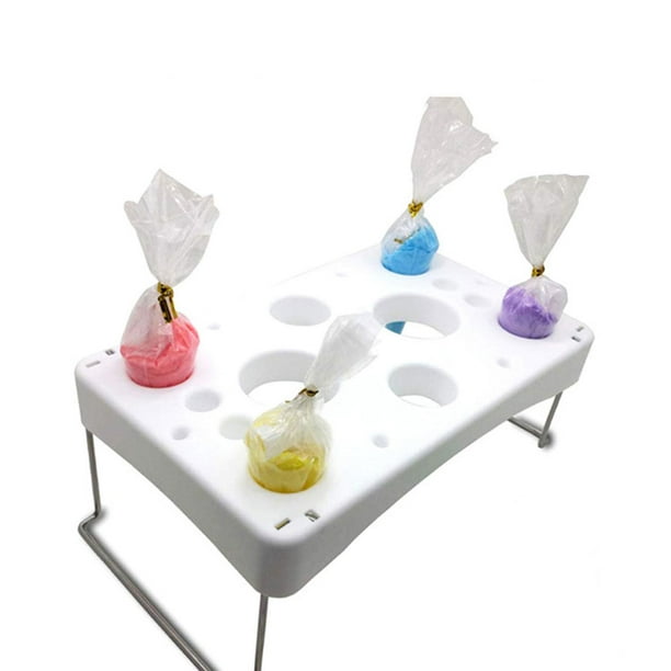 Soporte para manga pastelera para el hogar, práctico estante de almacenamiento, bolsa para crema pastelera, soporte plegable para decoración de Macarena Soporte de boquilla de tuberías