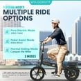 thumbnail image 3 of Electric Bike for Adults 16" Battery Range up to 65KM with 500W Motor | Folding Electric Bicycle ,Commuter City E-Bike | Cruiser bike w/ 27kmh SPEED | Waterproof IP54, 3 of 10