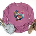 thumbnail image 3 of Turkey Patchwork Print - Women's Garment Dyed Long Sleeve Graphic T-Shirt, 3 of 13