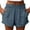Dark Gray, variant on YUGYXL Cotton Linen Shorts for Women Stretch Waist Lightweight Short Pants with Pockets Summer Lounge Shorts Khaki S