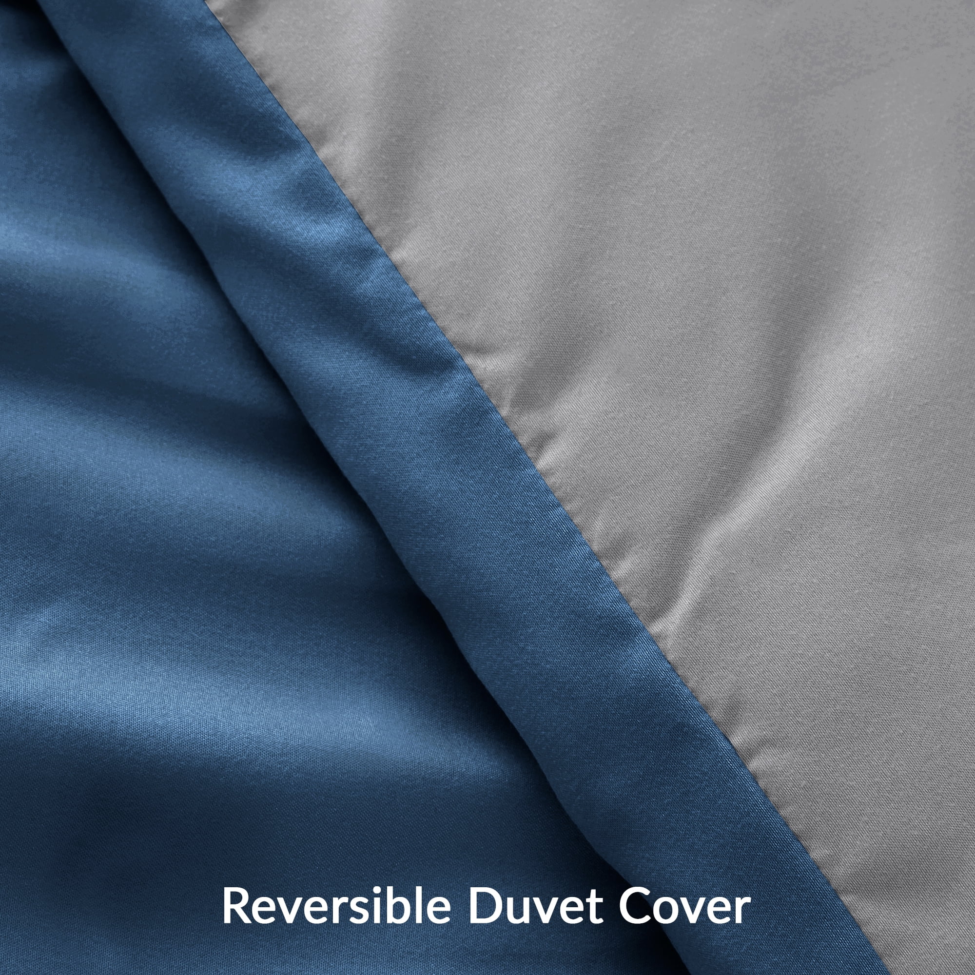 Exclusivo Mezcla King Bedding Duvet Cover Set, 3 Pieces Lightweight Comforter Cover with Pillow Shams (Dark Blue and Dark Grey)