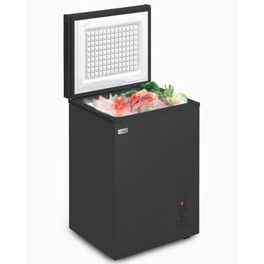 TABU Chest Freezer, 3.5 Cu ft Deep Freezer, Garage Ready, Adjustable Temperature, Black