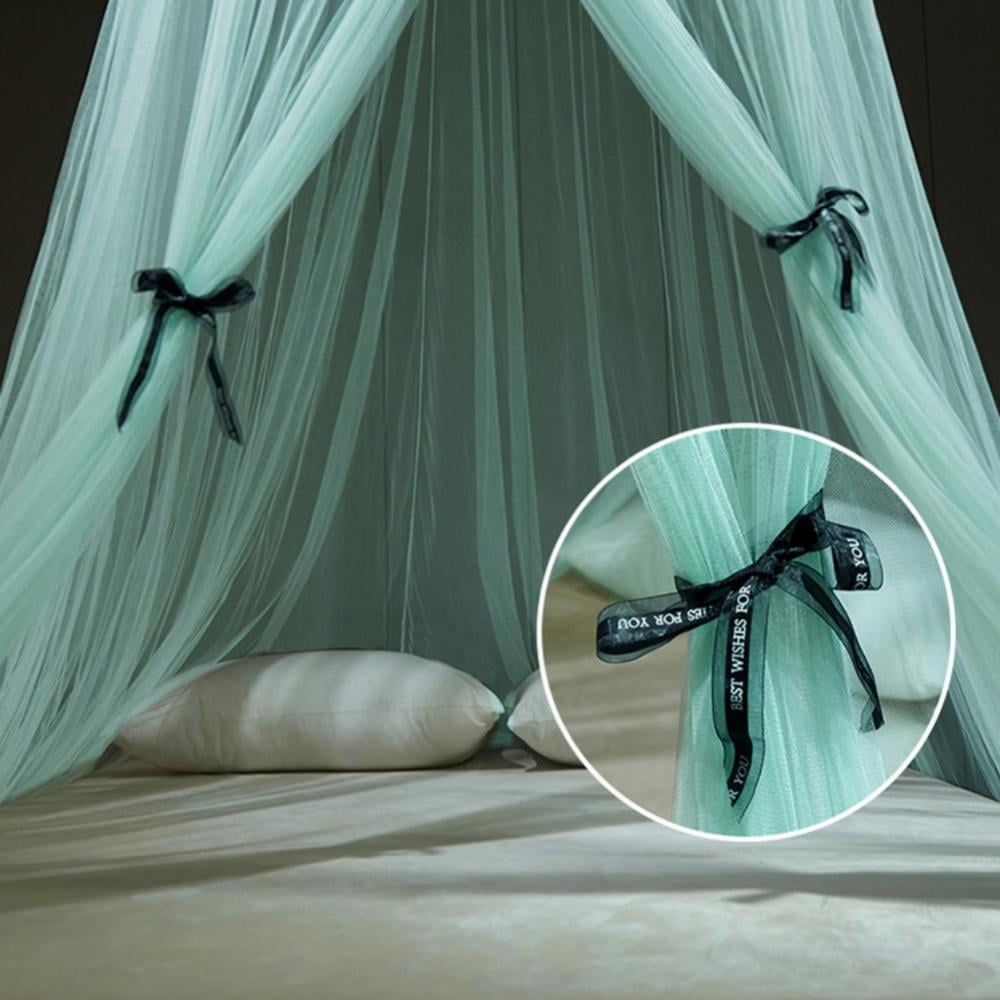 Canopy Bed Curtains, Canopy Netting for Bed, Mesh Sheer Bed Canopy for Girls and Women, Hook Up Curtains for Crib Twin Full Queen King Size Bed, Pink
