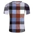 thumbnail image 5 of ohmzyzo Mens Plaid T-Shirts Short Sleeve Tops Crewneck Undershirt Casual Basic Tees Breathable Summer Slim Fit Tops Athletic Training Tees Orange S, 5 of 5