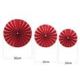 thumbnail image 1 of 1 Set Paper Fan Clear Pattern Tear Resistant Easy to Assemble Red Wedding Paper Fan Decoration for Annivesary, 1 of 8