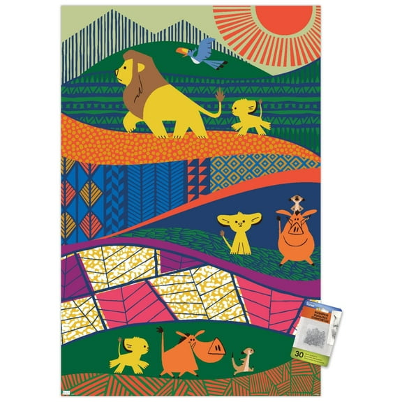 Disney The Lion King - Mufasa And Simba Wall Poster with Pushpins, 22.375" x 34"