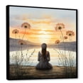 thumbnail image 2 of Designart "Meditation by the Lake A Journey Within I" Spiritual Framed Wall Art - Global Yellow Meditation Living Room Framed Canvas Art, 2 of 6