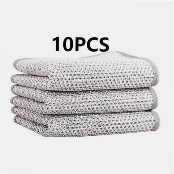 10pcs Upgraded Wire Dishwashing Rags - Non-Scratch Metal Scrubbing Cloths for Kitchen Cleaning
