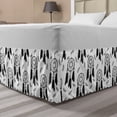 thumbnail image 1 of Dreamcatcher Bed Skirt, Rhythmic Feathers Native Protective Symbol Bohemian Art, Elastic Bedskirt Dust Ruffle Wrap Around for Bedding Decor, 4 Sizes, Pale Taupe Charcoal Grey, by Ambesonne, 1 of 2