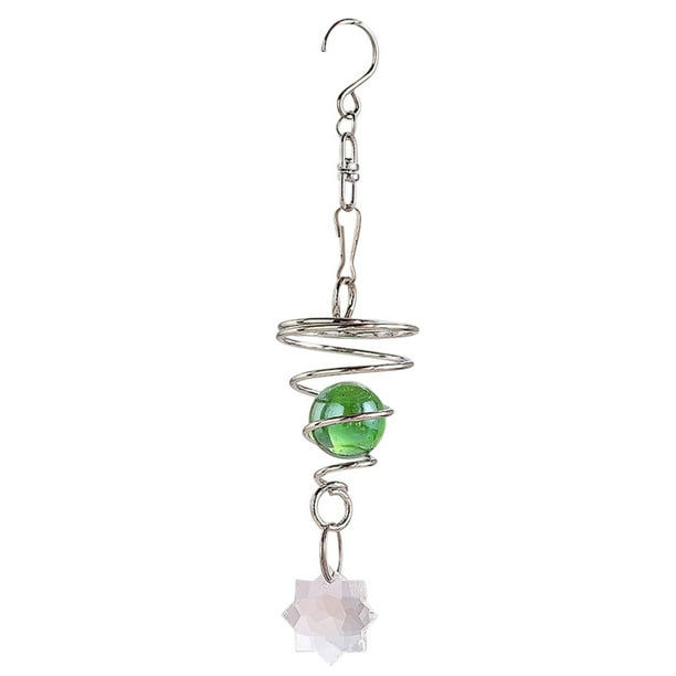 Campana de viento metálica con colgante de cristal Ornamento colgante hecho a mano para el jardín del hogar