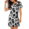 thumbnail image 2 of Honeii Hand Drawn Tomatoes Print Women's Loose Short Sleeve Nightgown, Soft Cotton Sleepwear, Comfy Loose Fit Pajama Dress for Sleep and Lounge, 2 of 6