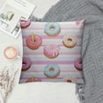 thumbnail image 2 of COMIO  Square Sweets Ice Cream Donuts Cupcakes on Pink Throw Pillow Covers Sofa Bed Home Decorative Pillowcase Cushion Case Double Sided Design Printed, 2 of 5