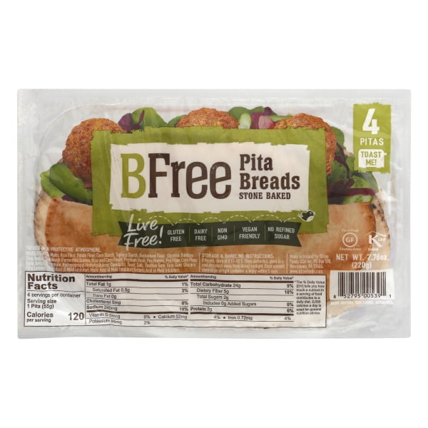 Bfree Gluten Free Pita Breads, Vegan, Nut Free, Egg Free, Dairy Free