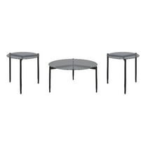 Rosalie 3-piece Round Coffee and End Table Set Grey