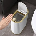 thumbnail image 4 of Cubo de basura sin contacto, Cubo de almacenamiento , con tapas Cubo de basura impermeable de 7L Sensor de movimiento Basura Inodoro Cocina Us Batería B Soledad bote de basura automatico, 4 of 9
