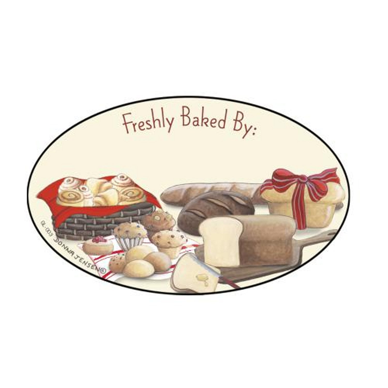 Baked Bread Design Baking/Canning Oval Labels 10 Labels 3in. X
