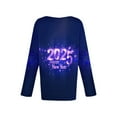 thumbnail image 4 of Awdenio Spring Winter Hoodie for Women Fashion 2025 Happy New Year Print Crewneck Long Sleeve Loose Sweatshirt Capless Tops, 4 of 5