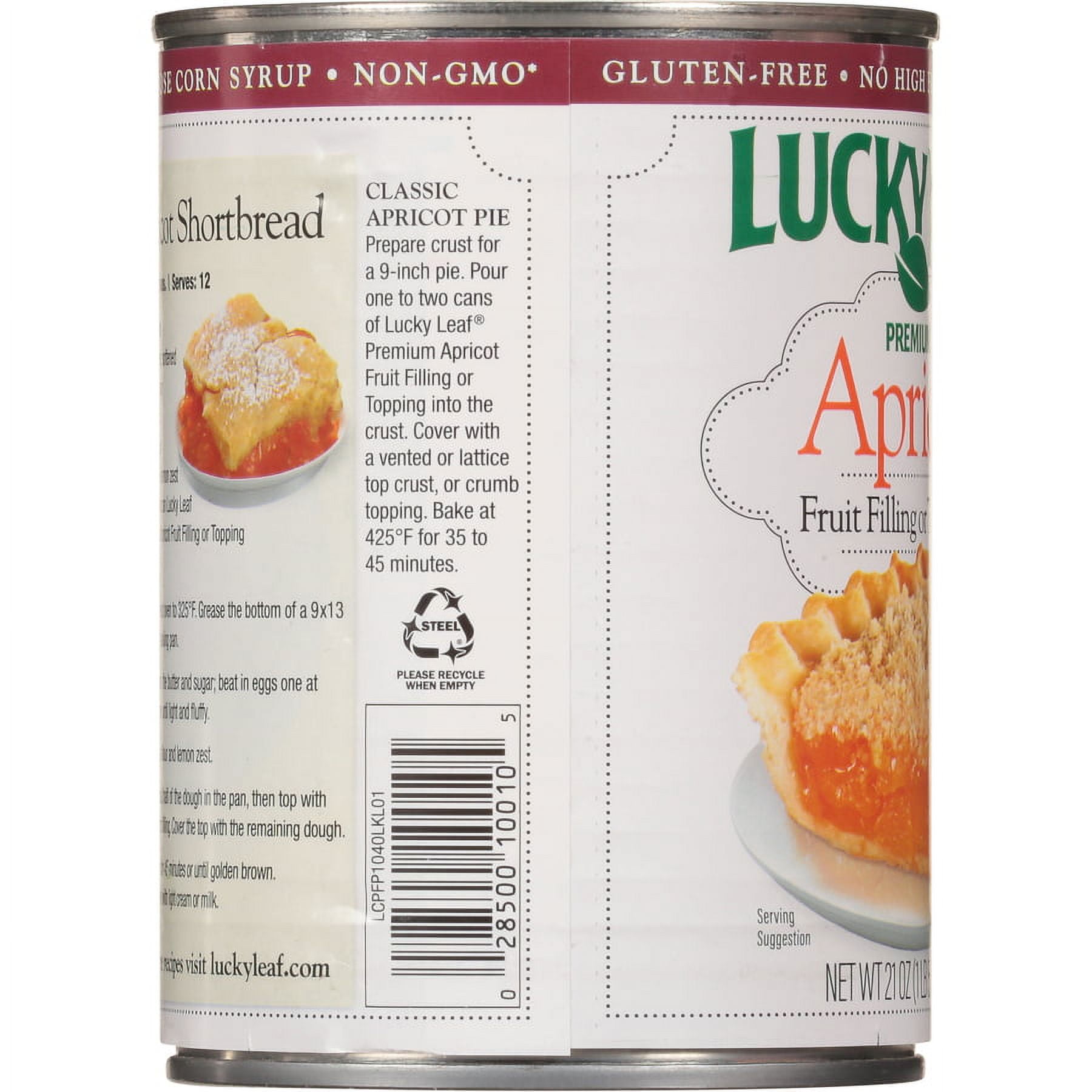 (3 pack) Lucky Leaf® Premium Apricot Fruit Filling & Topping 21 oz. Can