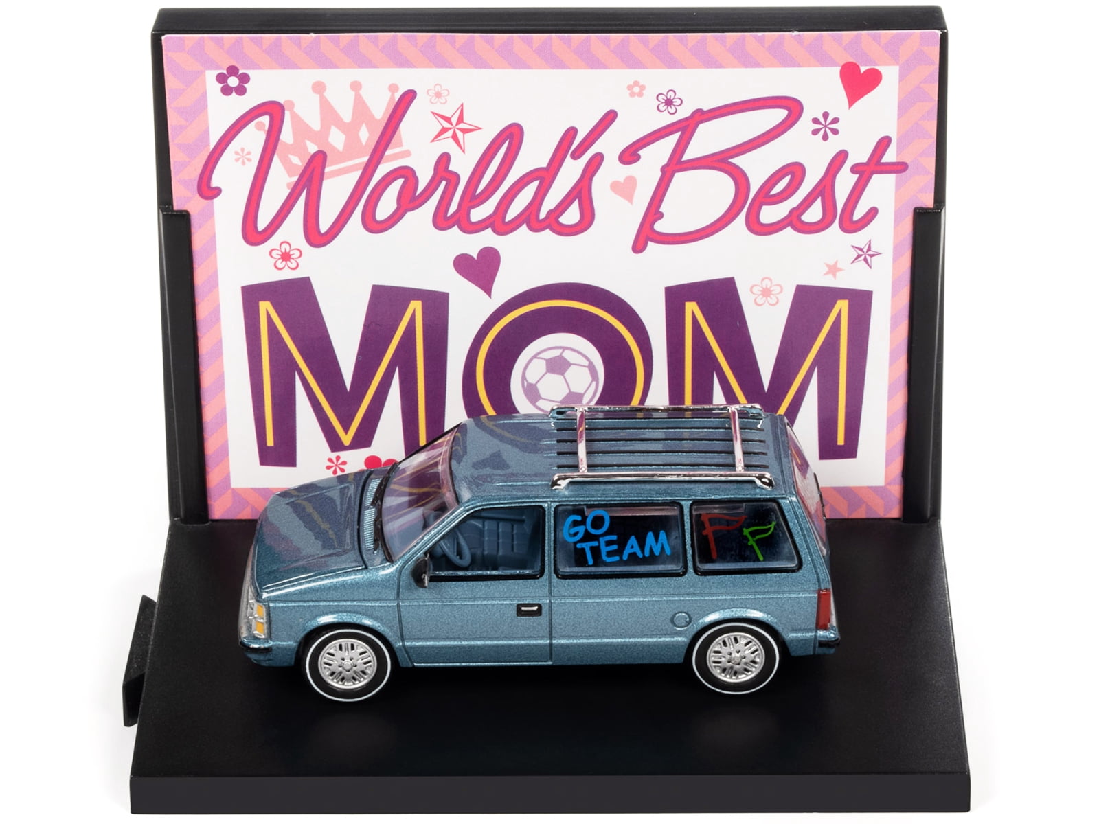 2018 Ford F-150 Pickup Truck Red and 1984 Dodge Caravan Minivan Blue Metallic 1/64 Diecast Model Cars by Auto World