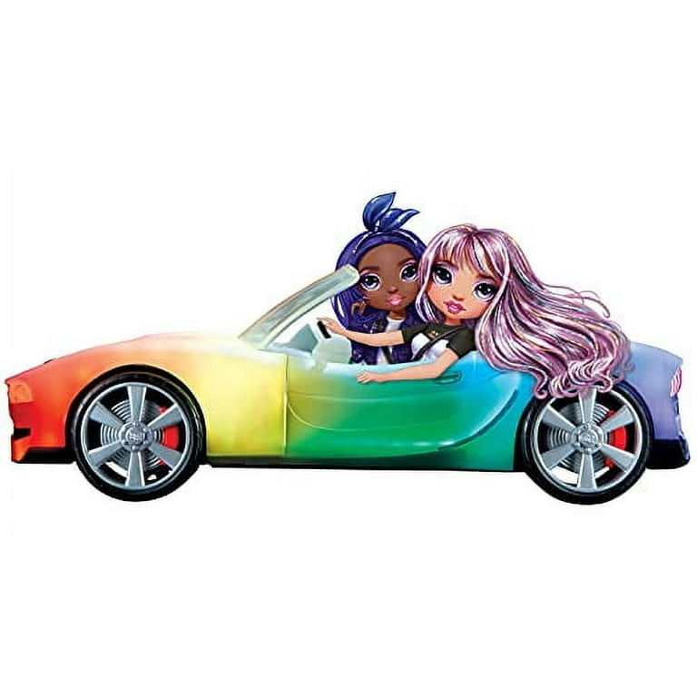 Rainbow High Color Change Car Convertible Vehicle, 8-in-1 Light-Up, Multicolor Changing Car with Wheels That Move, Working Seat Belts and Steering Rainbow High Color Change Car Convertible Vehicle, 8-in-1 Light-Up, Multicolor Changing Car with Wheels That Move, Working Seat Belts and Steering