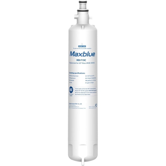 Maxblue MB-F19C (with CHIP) NSF 401 Refrigerator Water Filter, Replacement for GE® RPWFE®, RPWF, WSG-4, WF277, GFE28GMKES, PFE28KBLTS, GFD28GSLSS, PWE23KSKSS, GYE22HMKES, DFE28JSKSS, 1 Filters