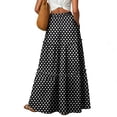 thumbnail image 3 of Womens Boho Maxi Skirt 2026 Summer Cruise Casual High Waist Tie Flowy Long Skirt with Pockets For Beach Vacation, 3 of 3