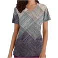 thumbnail image 1 of Fiudx Ofertas Flash Del Día Solo En Línea Top de Chaqueta de Trabajo Protectora con Bolsillo de Manga Corta y Estampado de Purpurina de Bloque de Color Retro con Cuello En V para Mujer, 1 of 4