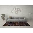 thumbnail image 3 of Ahgly Company Machine Washable Indoor Rectangle Abstract Turquoise Blue Modern Area Rugs, 8' x 12', 3 of 4
