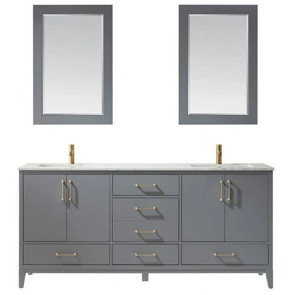 Altair 541072-Ca Sutton 72" Free Standing Double Basin Vanity Set - Grey