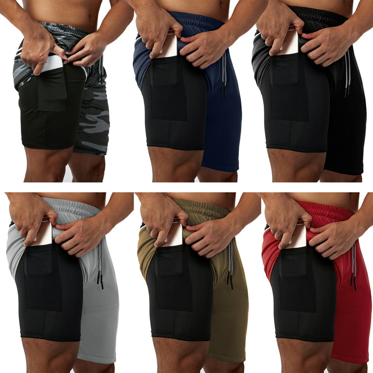 Athletic Shorts for Men with Liner Phone Pockets and Elastic Waistband  Quick Dry Active Wear For Running Swimming Boxing Fitness 