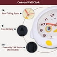 thumbnail image 3 of Unique Bargains 1pc Duck Cartoon Silent Non Ticking Wall Clock 15" x 12" x 2" White, 3 of 5
