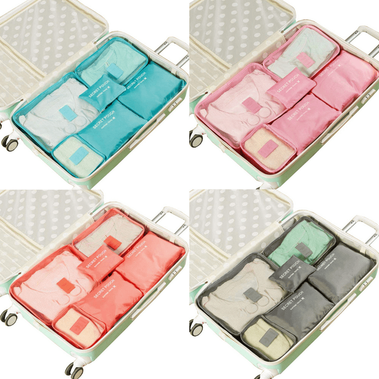 6Pcs Clothes Bags seal Luggage Organizer Pouch, Transparent Travel Storage  Bags Set Ziplock Seal Clothes Bags for Home School Travel, 50 * 70cm